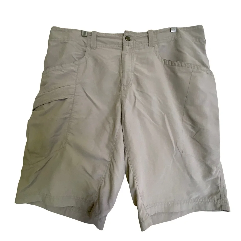 Mountain Hardwear Mens 36 Hiking Shorts Tan Nylon Cargo Outdoor Trekking